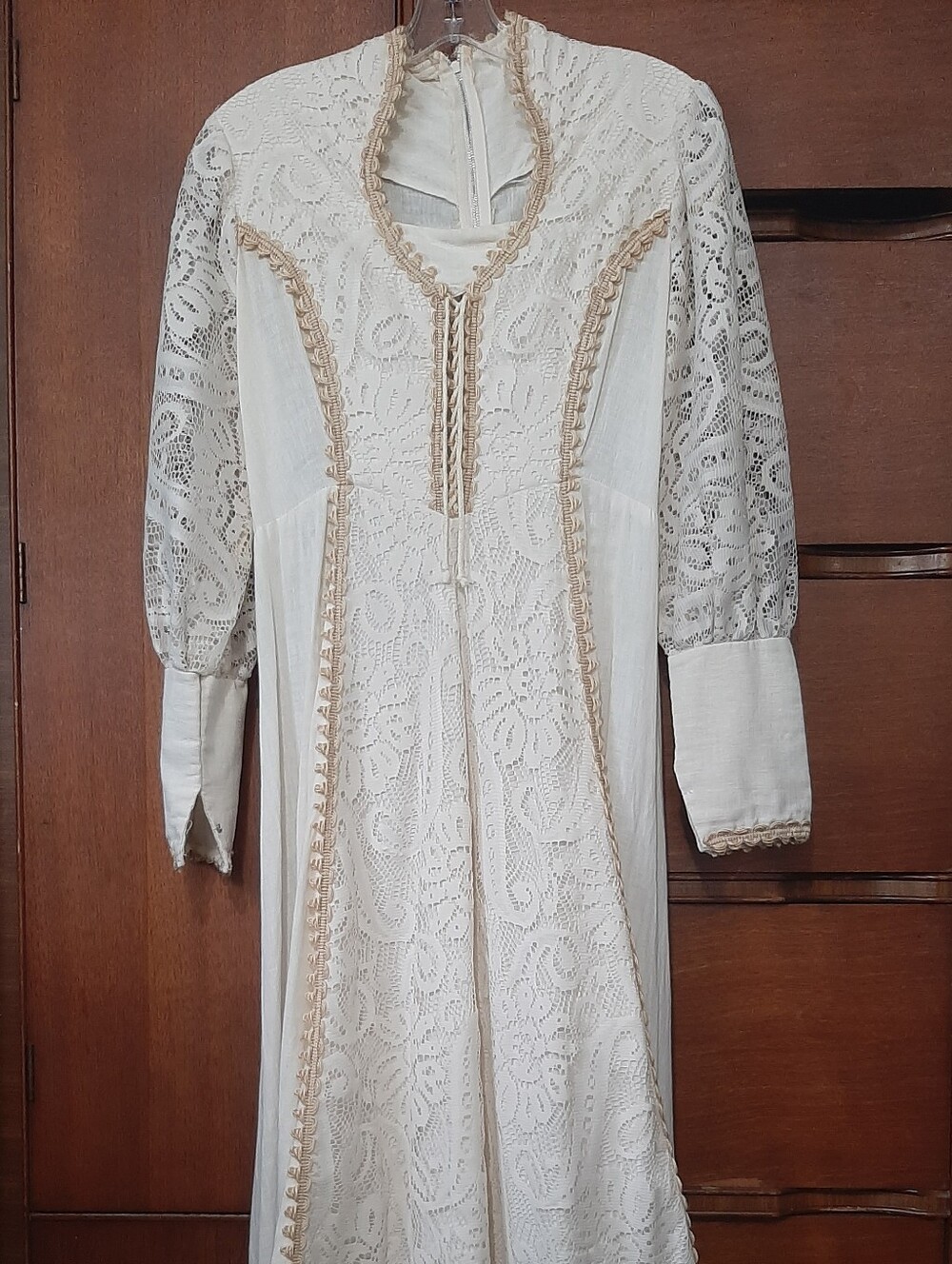 Vintage Ivory Lace Maxi Dress